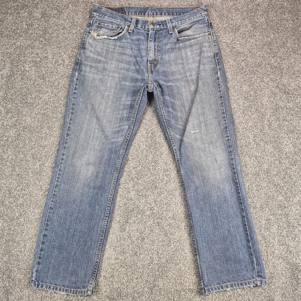 Levi's 559 Relaxed Straight Jeans Mens 33x30 Blue Denim Distressed